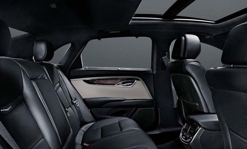 Interior of black sedan Cadillac XTS